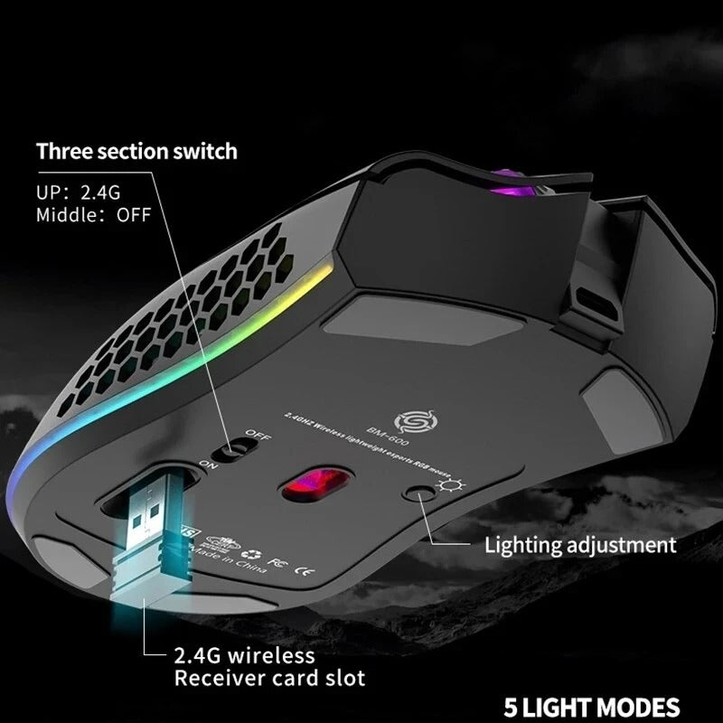 BM600 Wireless RGB Gaming Mouse