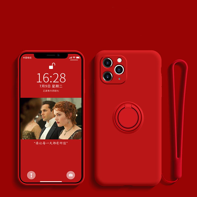 Liquid Silicone Phone Case with Ring Holder